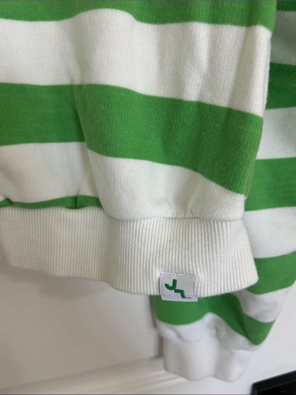 JoyLab Green & White Striped Quarter-Zip Pullover - Picture 2 of 4